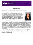 Office of Community Engagement Newsletter, February 2022 by University of Northern Iowa. Office of Community Engagement.