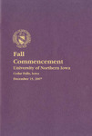 Fall Commencement [Program], December 15, 2007 by University of Northern Iowa