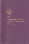 Fall Commencement [Program], December 17, 2005 by University of Northern Iowa