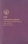 Fall Commencement [Program], December 20, 2003 by University of Northern Iowa