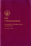 Fall Commencement [Program], December 22, 2001 by University of Northern Iowa