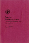 Summer Commencement [Program], August 3, 1990 by University of Northern Iowa