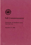 Fall Commencement [Program], December 17, 1988 by University of Northern Iowa