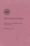 Fall Commencement [Program], December 19, 1987 by University of Northern Iowa