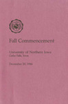 Fall Commencement [Program], December 20, 1986 by University of Northern Iowa