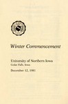 Winter Commencement [Program], December 12, 1981 by University of Northern Iowa