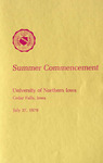 Summer Commencement [Program], July 27, 1979 by University of Northern Iowa