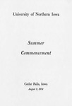 Summer Commencement [Program], August 2, 1974 by University of Northern Iowa