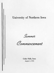 Summer Commencement [Program], August 4, 1972 by University of Northern Iowa