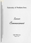 Summer Commencement [Program], August 6, 1971 by University of Northern Iowa