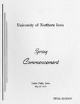 Spring Commencement [Program], May 28, 1970 by University of Northern Iowa