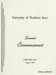 Summer Commencement [Program], August 4, 1967 by University of Northern Iowa