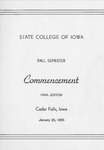 Fall Commencement [Program], January 26, 1966 by State College of Iowa