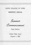 Summer Commencement [Program], August 5, 1966