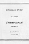 Fall Commencement [Program], January 26, 1965 by State College of Iowa