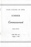 Summer Commencement [Program], August 7, 1964