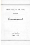 Summer Commencement [Program], August 9, 1962