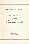 Spring Commencement [Program], June 8, 1962 by State College of Iowa