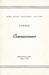 Summer Commencement [Program], August 7, 1958