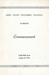 Summer Commencement [Program], August 16, 1951 by Iowa State Teachers College
