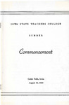 Summer Commencement [Program], August 10, 1950 by Iowa State Teachers College