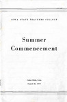 Summer Commencement [Program], August 21, 1947