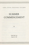 Summer Commencement [Program], August 22, 1946