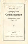 Spring Quarter Commencement [Program], May 29, 1939 by Iowa State Teachers College