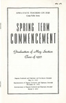 Spring Term Commencement [Program], May 31, 1937 by Iowa State Teachers College