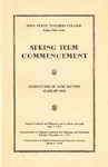 Spring Term Commencement [Program], June 1, 1936 by Iowa State Teachers College