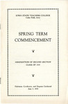 Spring Term Commencement [Program], June 3, 1935 by Iowa State Teachers College