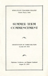 Summer Term Commencement [Program], August 23, 1934 by Iowa State Teachers College