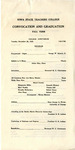 Fall Term Commencement [Program], November 28, 1933 by Iowa State Teachers College