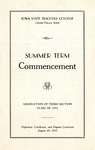 Summer Term Commencement [Program], August 24, 1933 by Iowa State Teachers College