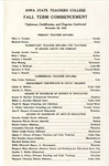 Fall Term Commencement [Program], November 22, 1932 by Iowa State Teachers College