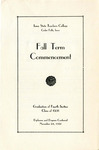 Fall Term Commencement [Program], November 24, 1931 by Iowa State Teachers College