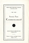 Summer Term Commencement [Program], August 20, 1931 by Iowa State Teachers College