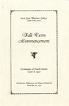 Fall Term Commencement [Program], November 25, 1930