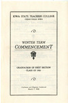 Winter Term Commencement [Program], March 7, 1930 by Iowa State Teachers College