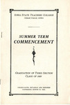 Summer Term Commencement [Program], August 23, 1929 by Iowa State Teachers College