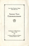 Summer Term Commencement [Program], August 18, 1927