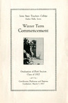 Winter Term Commencement [Program], March 7, 1927