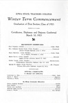 Winter Term Commencement [Program], March 10, 1925 by Iowa State Teachers College