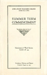 Summer Term Commencement [Program], August 23, 1923 by Iowa State Teachers College