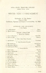 Winter Term Commencement [Program], March 13, 1923