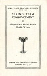 Spring Term Commencement [Program], May 30, 1922