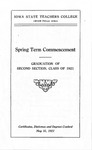 Spring Term Commencement [Program], May 31, 1921