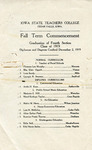 Summer Term Commencement [Program], August 21, 1919 by Iowa State Teachers College