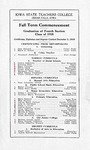 Fall Term Commencement [Program], December 3, 1918 by Iowa State Teachers College