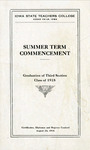 Summer Term Commencement [Program], August 22, 1918